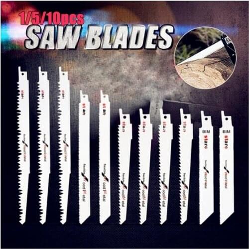 10pcs/lot High Carbon Steel Reciprocating Saw Blade Set Straight Plastic Wood Cutting Jig Saw Jigsaw Blades for Woodworking Tool