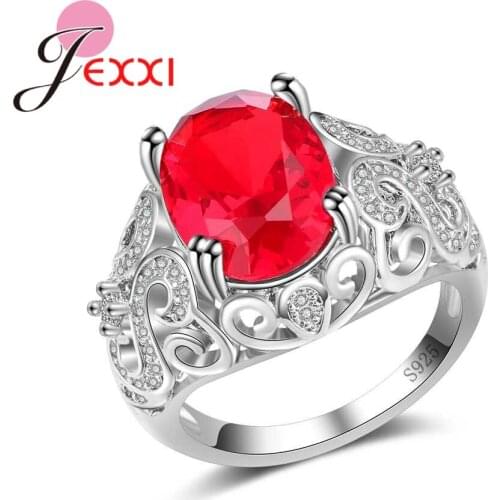 Genuine 925 Sterling Silver Simple Geometric Vintage Styles Finger Rings For Women Engagement Jewelry Old Fashion