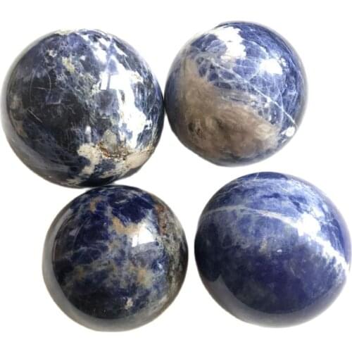 Natural Sodalite Sphere Quartz Crystal Gemstone Power Ball Orb Natural stones and minerals reiki Healing for home decoratio