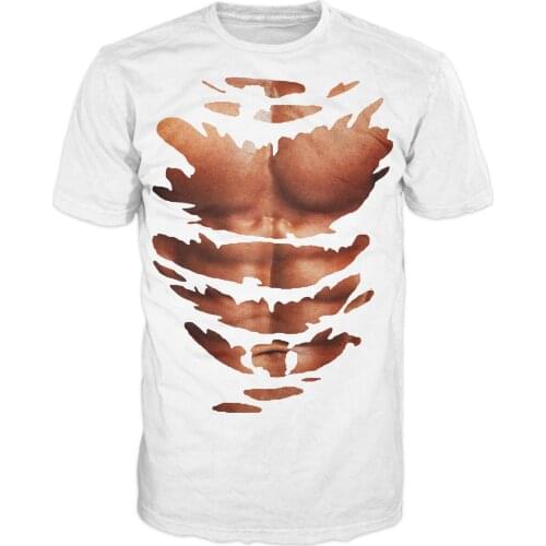 2019 New Fashion Low Price Round Neck Men Tees Chest & Six Pack Abs Fitness Muscle Joke Funny T-Shirtneon T Shirts