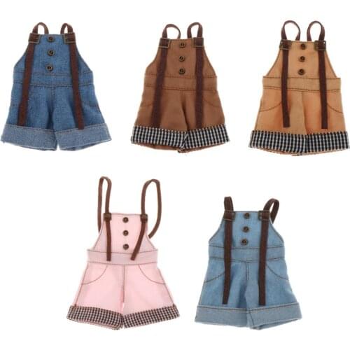1/6 Doll Clothes Suspender Trousers Shorts Overalls Outfit for 12" Blythe BJD PH Figure Doll
