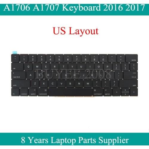 Original New A1706 A1707 Keyboard Replacement 2016 2017 For Macbook Pro 13" 15" A1707 A1706 US Keyboards Small Enter