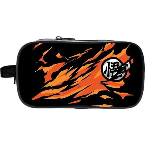 Son Goku Pencil Case Double Zipper Pen Box Student School Anime Figure Turtle Zipper Pen Bag Child Stationery Bag Kakarotto Gift