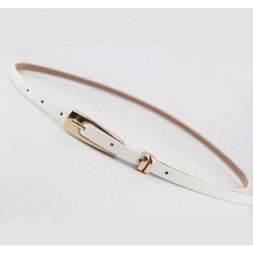 New Arrival Candy Color Thin Pu Leather Belt Female Red Brown Black White Yellow Waist Belts For Women Dress Strap Hot Sale