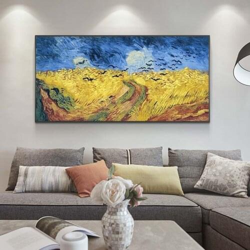 Wheat Fields By Van Gogh Oil Paintings Print on Canvas Art Posters And Prints Impressionist Wall Art Pictures Home Decoration