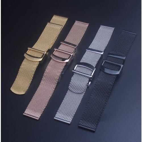 20mm 22mm Milanese Mesh Stainless Steel Watchband for IWC Portofino Portugieser IW356501 356505 Replacement Metal Bracelet Belt