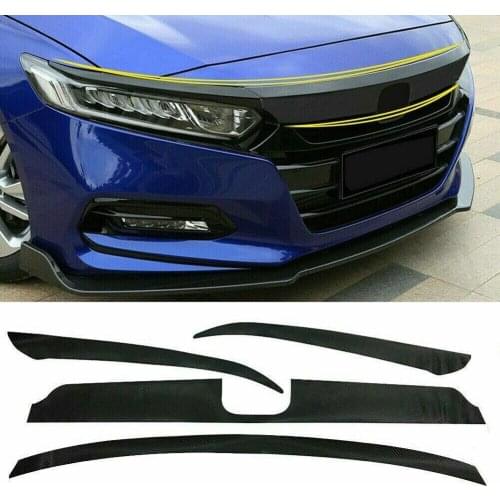Car Front Bumper Grille Chrome Delete Sticker Carbon Fiber Ttyling Moudling Trim For Honda Accord 2018-2021