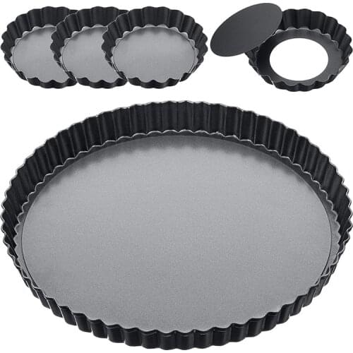 Non-stick Quiche Pan Tart Pan Pie Pan with Removable Loose Bottom Round Cake Baking Bake Tin Tray Pan Bakeware Kitchen Tools