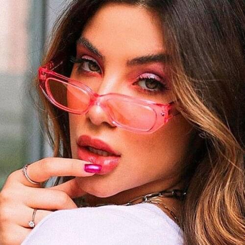 Small Cat Eye Sunglasses Men Women Vintage Narrow Frame Rectangle Sun Glasses Ladies Trendy Shades Outdoor UV400 Eyewear
