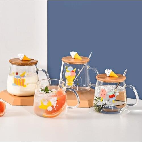 Cartoon Rabbit Glass Mug Borosilicate High Temperature Resistant Tea Brewing Water Cup Student Couple Cute Milk Breakfast Mug