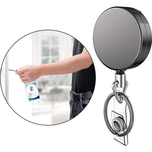 Heavy Duty Retractable Badge Holders Key Reel Keychain ID Badge Reel