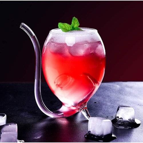 Vampire Borosilicate Self Straw Soft Drink Cup