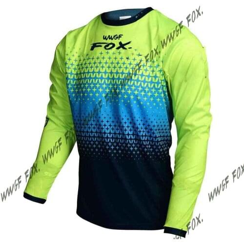 Men motorcycle clothing green cycling jersey bicycle T-shirt motocross clothes long sleeve mtb cycling shirts