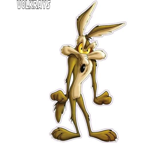 Volkrays Angry Coyote Decal Funny Car Stickers Vinyl Waterproof Sunscreen Decor Accessories for Car Window Bumper,13cm*7cm