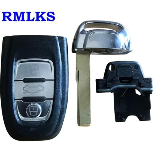High Qaulity 3 Button Smart Remote Key Shell with Insert Small Key hu66 Blanks For Audi A4L A6L A5 Q5 RS5 Q5 Quattro Key Case