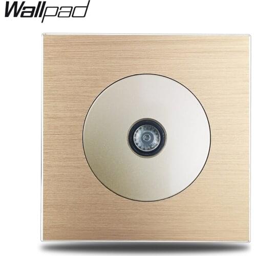 Wallpad L6 Gold TV FM Jack Wiring Outlet Wall Socket Brushed Aluminum Metal Panel