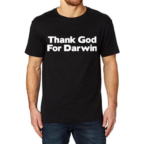 Lyprerazy Mens Thank God For Darwin Funny Printed T-Shirt