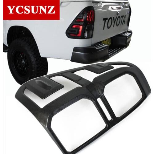 Carbon Fiber Tail Lights Cover Car Accessories For Toyota Hilux Revo Rocco 2016 2017 2018 2019