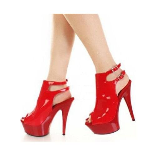 Womens shoes sexy fun shoes 15cm stiletto sandals black strap high heels 6 inch women platform shoes