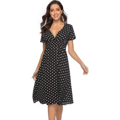 Women Chiffon Beach Skirt Floral Dress Summer Beach Short Sleeve V neck Evening Party bohemian beach dress 2021 Summer style