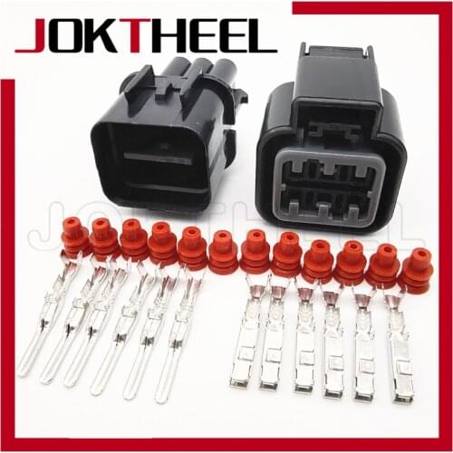 1-20 sets 6 Pin male female KUM 090 Oxygen Sensor auto connector headlamp fog lamp plug for KIA Hyundai PB625-06027 PB621-06020