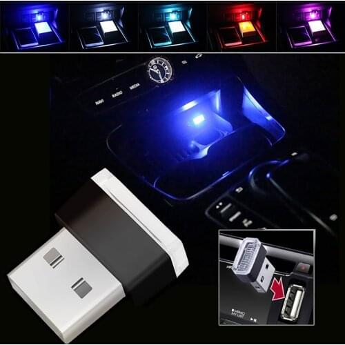 1PC Car USB LED Atmosphere Lamp For BMW X5 E53 F10 VW Golf 4 7 5 Tiguan Kia Rio Honda Fiat 500 cigarette lighter Accessories