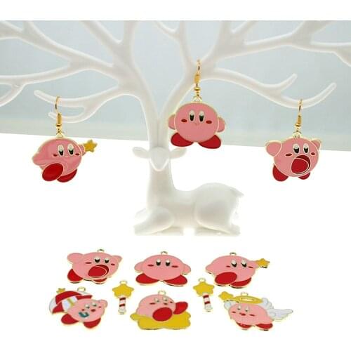 10pcs/set Lovely Cartoon Characters Magic Wands Enamel Charms Metal Star Animal Charms DIY Earring Floating Pendants Keychains