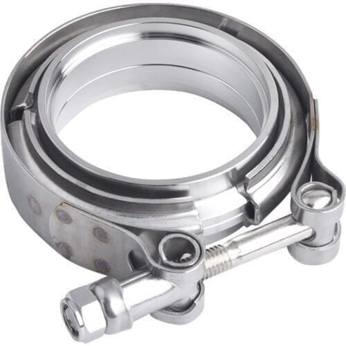 3.0” Stainless Exhaust V Band Clamp Flat Flange V-Band Flange Kit For Turbo Downpipes Exhaust Connection