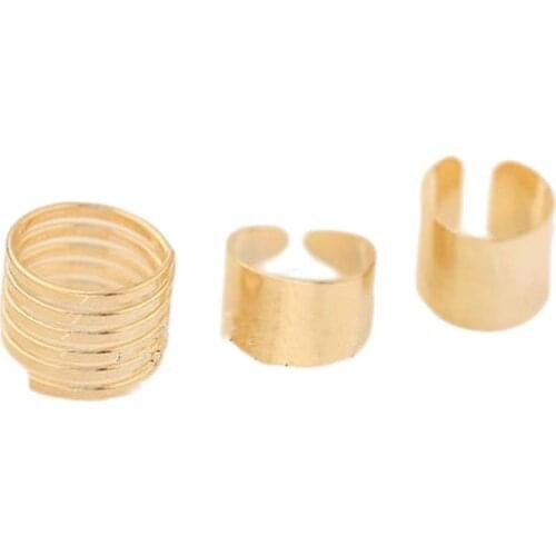 3Pcs/Set Ring Set Punk Rock Stack Plain Above Knuckle Ring Band Midi Finger Rings Set Jewelry