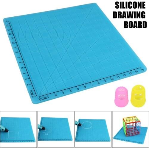 3D Printing Pen Silicone Design Mat with Basic Template with 2 Silicone Finger Caps Great 3D Pen Drawing Tools JR Deals
