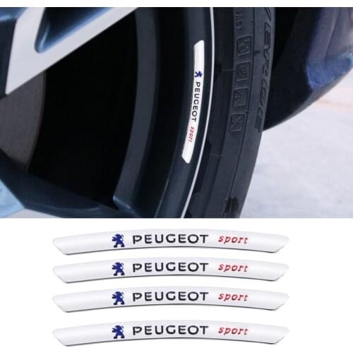 4pcs Car Wheel Hub Stickers Aluminium Alloy Auto Emblem Accessories For Peugeot 206 307 308 3008 207 208 407 508 2008 5008 301