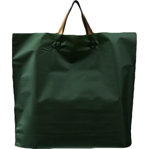 50PCS / LOT Shopping Bag Supermarket Green Plastic Packaging Shopping Bags Pure Colors Bags Reusable Tote