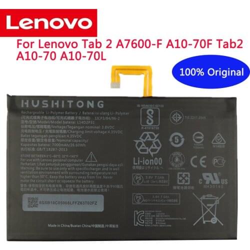 7000mAh 26.6Wh 100% Original Lenovo Battery L14D2P31 For Lenovo Tab 2 A7600-F A10-70F Tab2 A10-70 A10-70L A10-70 A7600 Battery