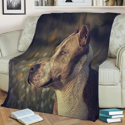 American Pit Bull Terrier Flannel Throw Blanket 3D Printed Keep Warm Sofa Child Blanket Home Decor Textiles Dream Family Gift