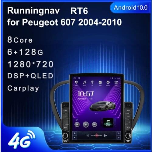 9.7" Android 10.1 For Peugeot 607 2004 2005 2006 2007 2008-2010 Tesla Type Car Radio Multimedia Video Player Navigation GPS