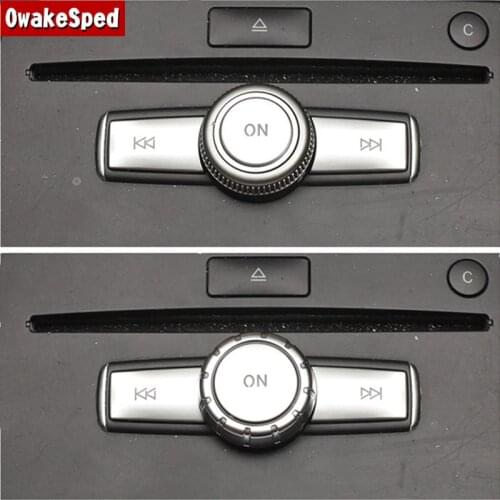 Car Styling Center Console Multimedia Knob Switch Button Frame Sequins For Mercedes Benz C E Class W204 W212 GLK X204