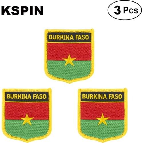 Burkina Faso Shiled Shape flag patches national flag patches for Cothing DIY Decoration