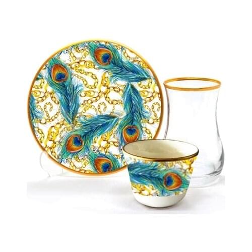Drop Efe Tea & Arabian Coffee Cup Set 18 Pieces Chain
