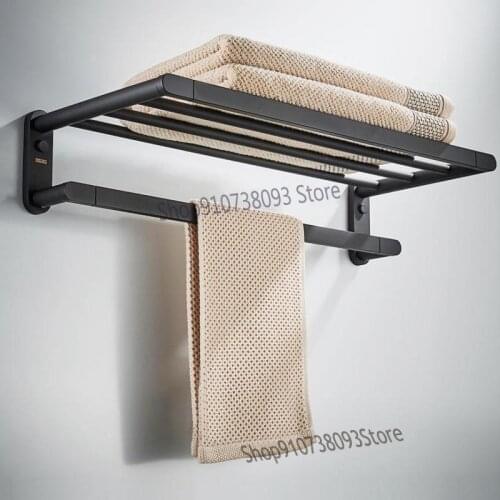 Black Towel Rack Toilet All Copper Bath Towel Rack Toilet Net Basket Shelf Bathroom Hardware Pendant Set