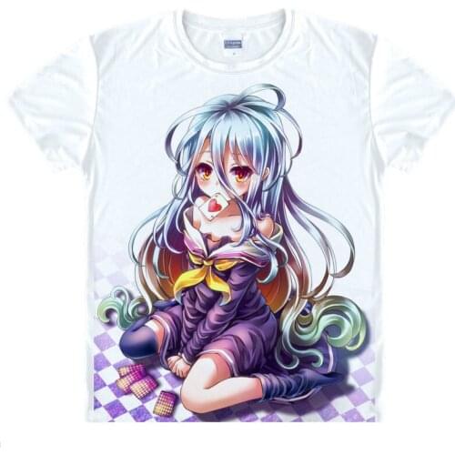 No Game No Life T-shirts kawaii Japanese Anime t-shirt Manga Shirt Cute Cartoon Sora Shiro Cosplay shirts 40997062138 tee 428