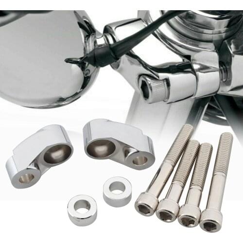 39mm /49mm Chrome Tubes Motorcycle Turn Signal Light Relocation Kit Front Indicator Mount Bracket for Harley Dyna FXR Sportster