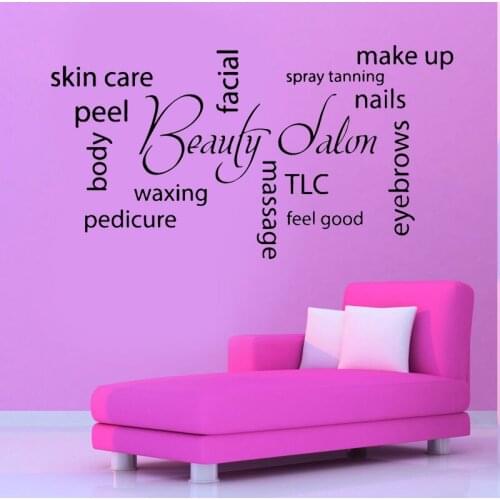 BEAUTY SALON Collage Words - Large Vinyl Wall Art Sticker Decal Hair Beauty Studio Wall Decal Waterproof DIY Murals SL01