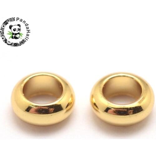 Brass Beads, Cadmium Free & Nickel Free & Lead Free, Rondelle, Golden, 5x2mm, Hole: 3mm