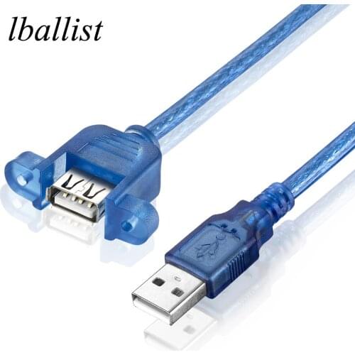 Lballist USB 2.0 Extension Cable Male to Female Dual Shielding(Foil+Braided) With Screw Panel Mount 30cm 50cm 1m 1.5m
