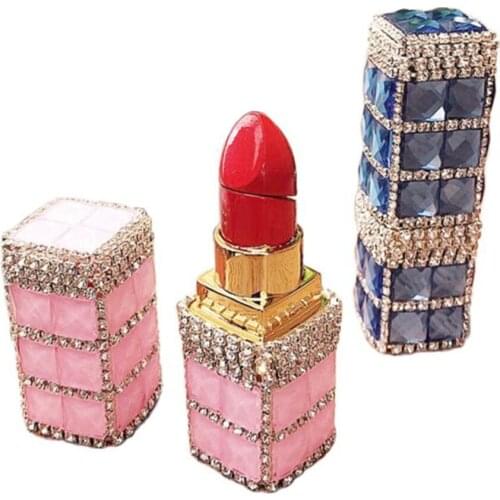 Multicolor Novelty Lipstick Diamond Gas Cigarette Lighter Refillable WomenS Sexy Lighter