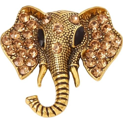 Fashion Jewelry Retro Elephant Brooch Crystal Charm Cute Elephant Pin Shawl and Badges Unisex Gift Brooches for Women Animal