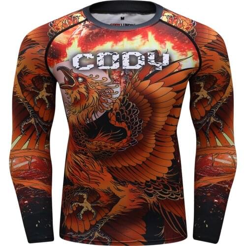 Custom Printed Compression Shirt Long Sleeve Man Rash Guard Wholesale