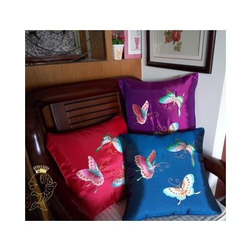 NEW Chinese embroidery cotton Pure handmade butterfly gifts fashion pillow cushion without inner filler