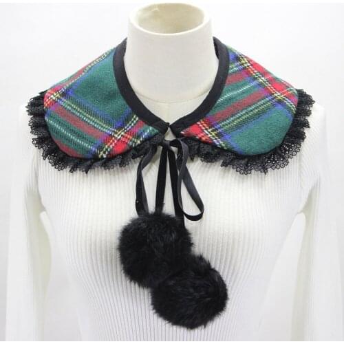 New detachable shirt Sweater Fake Collar lace fashion shirt Elegant pile beaded high fake collar Scottish woolen coat collar