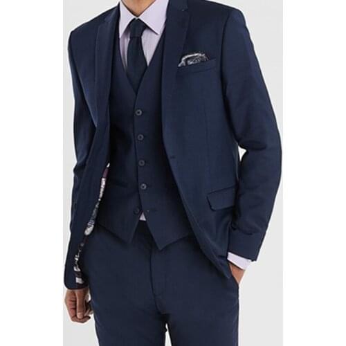 New Tailor Made Fashion High Quality Black Men Suits Slim Fit Groom Tuxedo For Wedding Dinner Party Suits (Jacket+Pants+Vest)